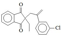 2-[2-(3-氯苯基)丙-2-烯-1-基]-2-乙基茚滿-1,3-二酮；
2-[2-(3-Chlorophenyl)-2-propen-1-yl]-2-ethyl-1H-indene-1,3(2H)-dione；
CPED