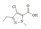 1-甲基-3-乙基-4-氯吡唑-5-甲酸； 
4-Chloro-3-ethyl-1-methyl-1H-pyrazole-5-carboxylic acid；
EMCA